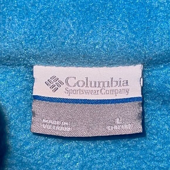 Columbia Light Blue Benton Springs Full Zipped Fleece Jacket Girls Large EUC - Picture 3 of 4